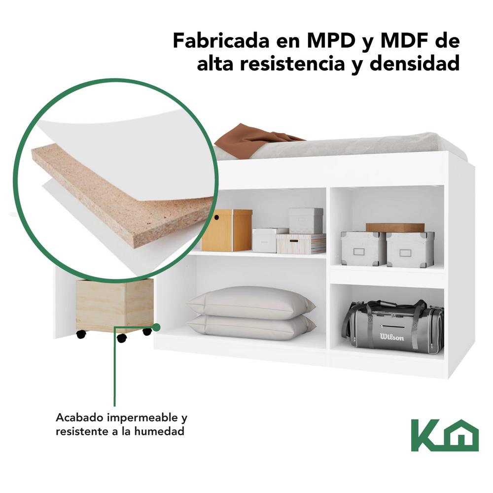 Cama Individual Escritorio Cajones Litera Base KingsHouse