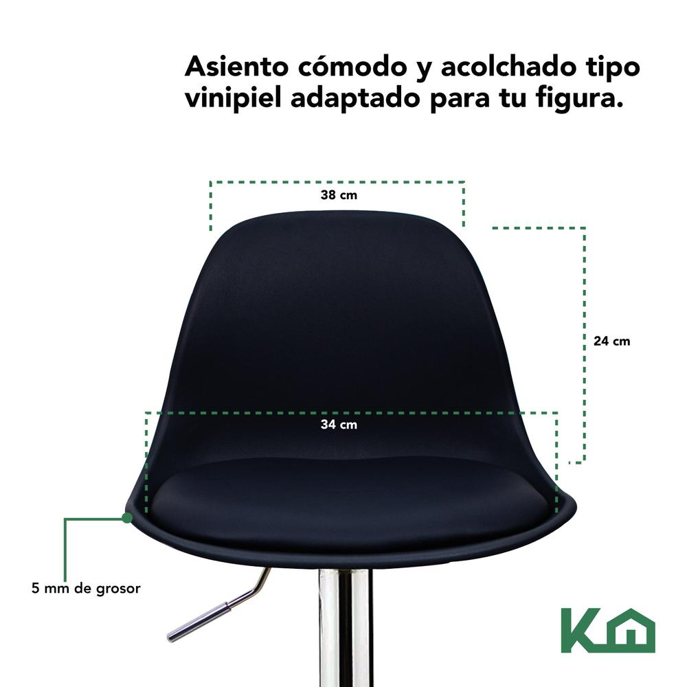 Banco Silla De Comedor Giratorio Respaldo Set 2pzs Cafeteria