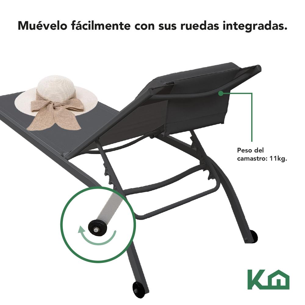 Camastro Exterior Textileno Reclinable Silla de Playa Jardin