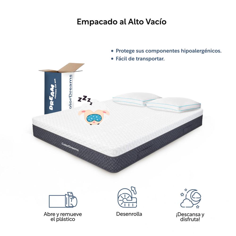 Colchón Matrimonial Memory Foam + Almohada Poliéster Set 3Pz