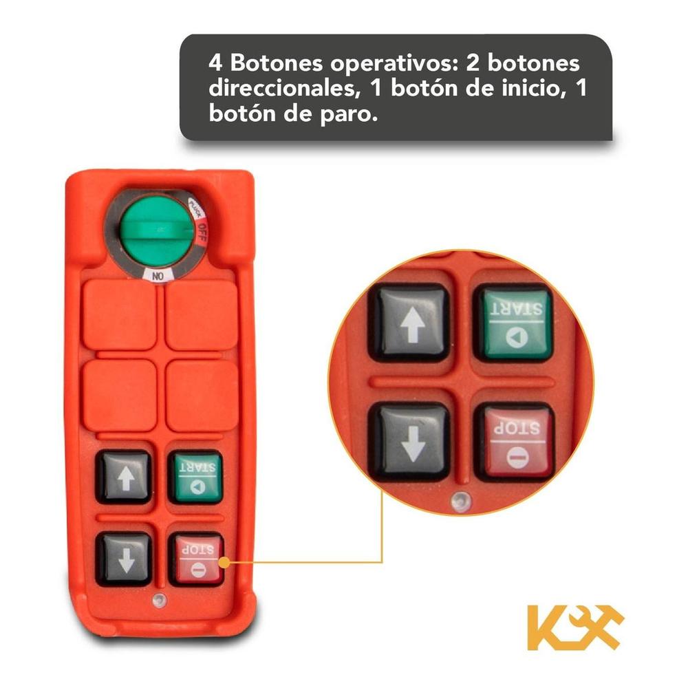 Control Botonera Inalambrico para Polipasto de 125-250 V Kingsman