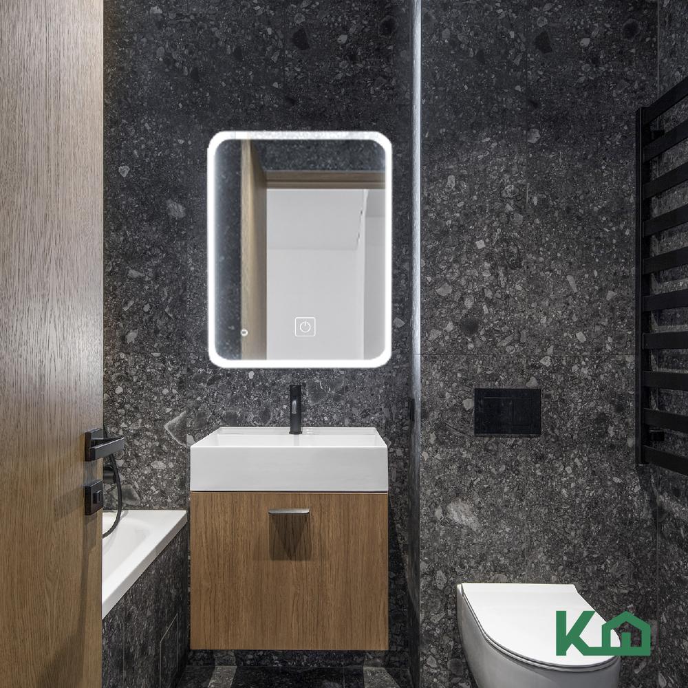 Espejo Kit Para Baño Con Luz Led Rectangular Sistema Touch