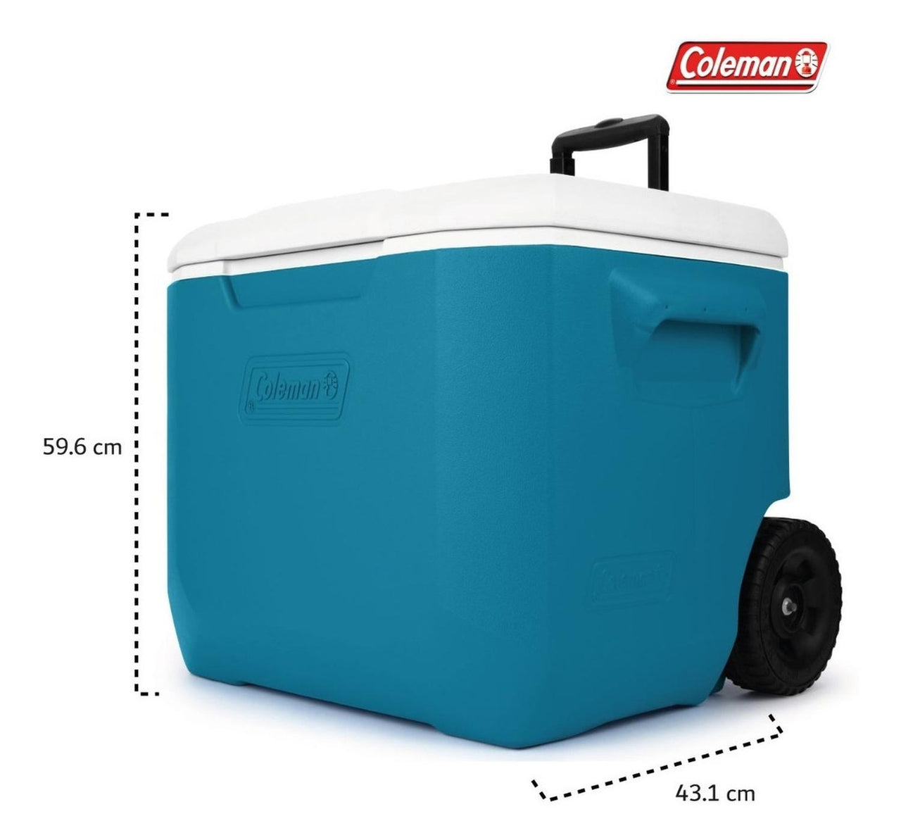 Hielera Coleman Con Ruedas Portavasos 60qt 56l Para 94 Latas