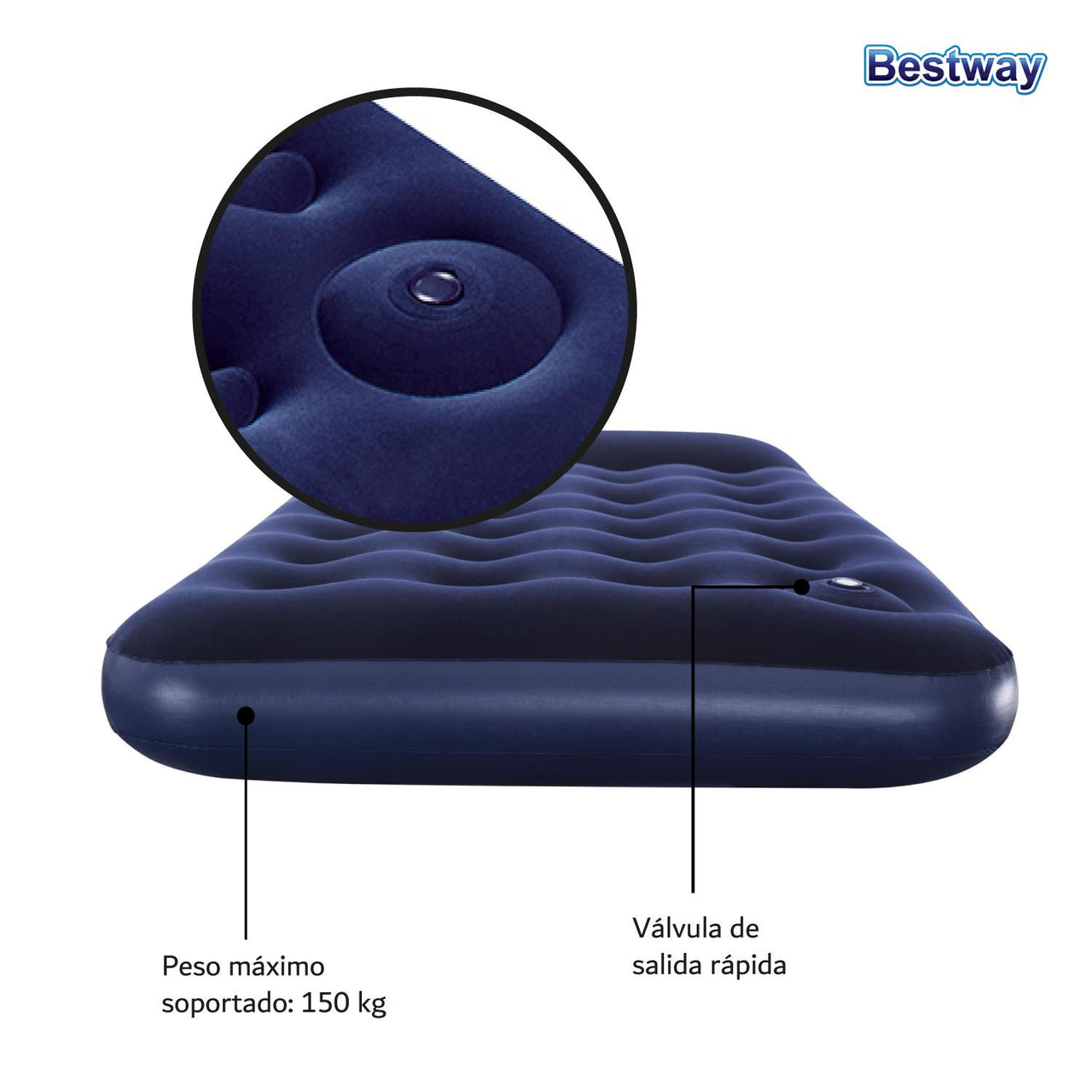 Colchon Inflable Individual Bomba Aire de Pie 67224 Bestway ×