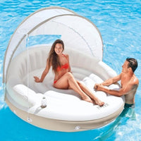 Thumbnail for Colchon Isla Inflable Flotador Con Techo Canopy Lounge Intex