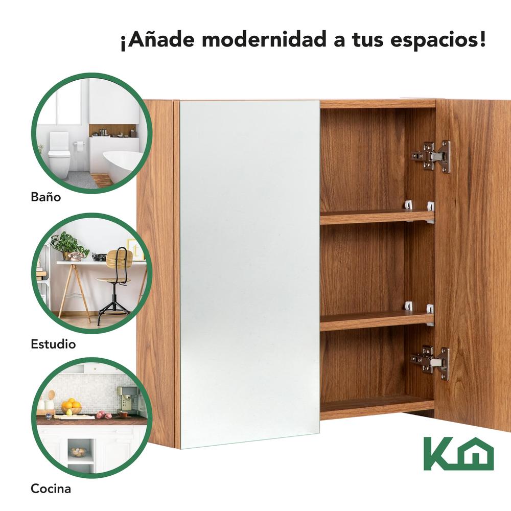 Botiquin Con Espejo Para Baño Organizador 2 Puertas Gabinete