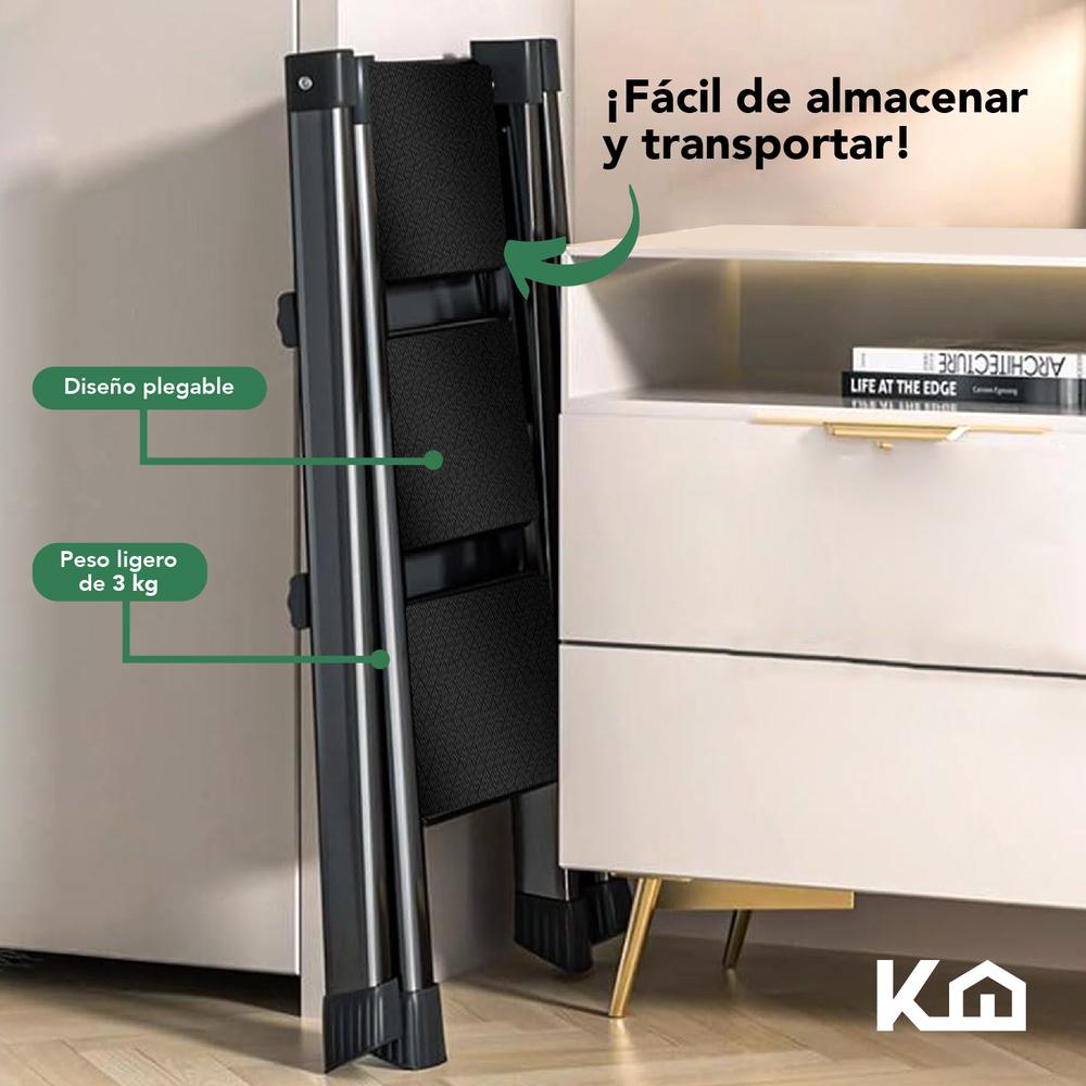 Kit 2 Escaleras Plegables Acero Tijera 3 Peldaños KingsHouse