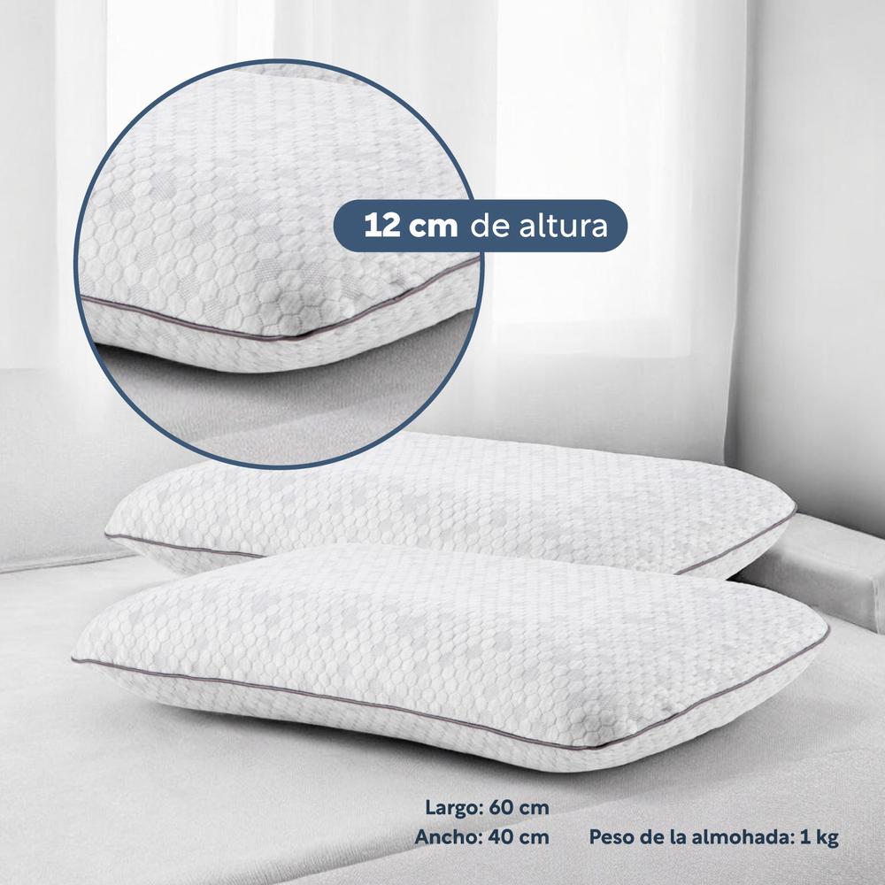 Set 3Pzas Colchón Matrimonial Memory Foam + Almohadas Carbón