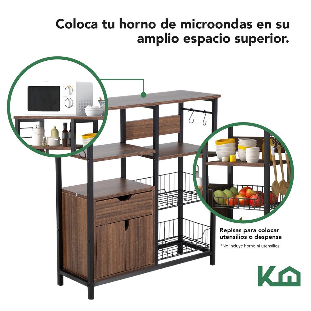 Rack Mueble Multiusos Cajon Repisas Microondas Cocina Hogar