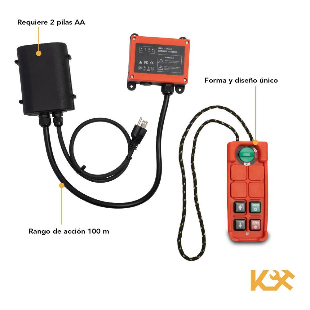 Control Botonera Inalambrico para Polipasto de 125-250 V Kingsman