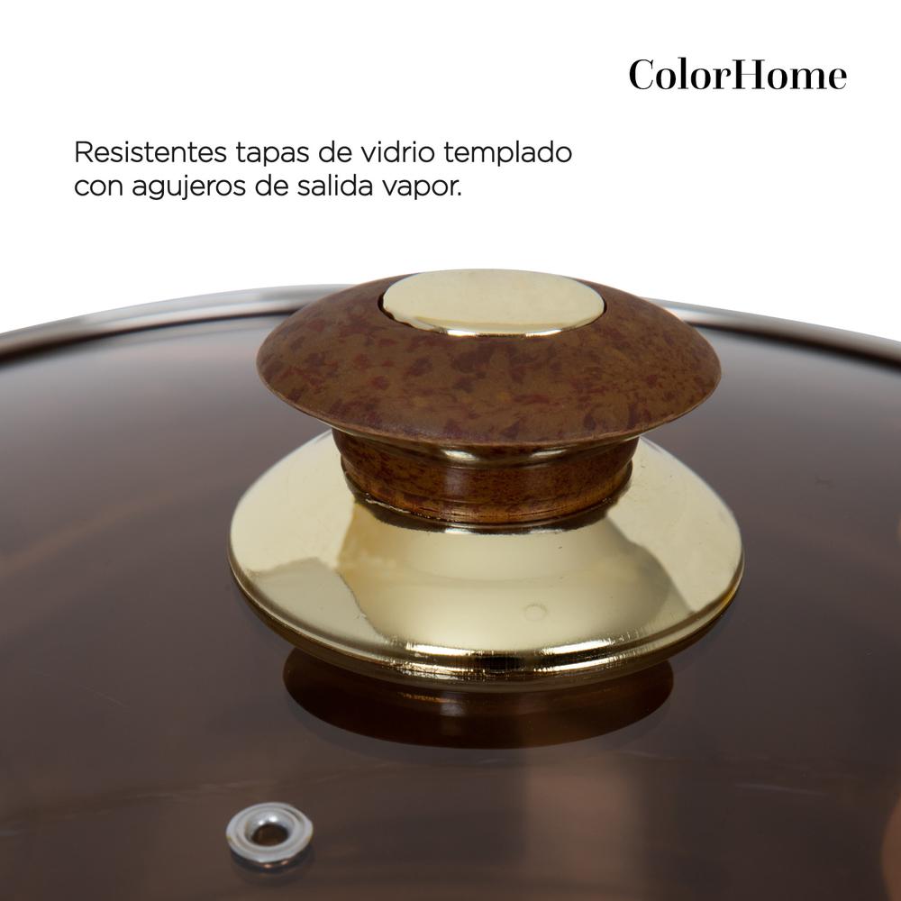 Bateria De Cocina 11Pzas Acero Inoxidable Tricapa Colorhome