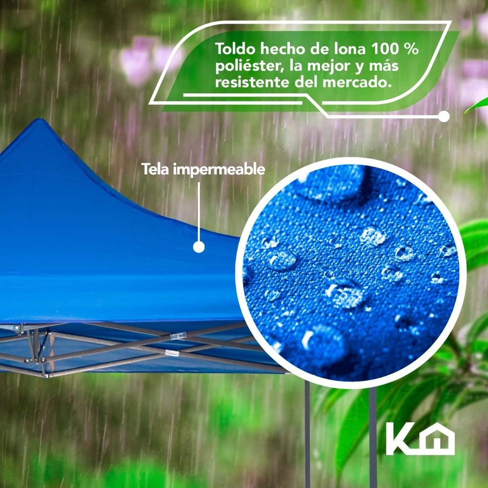 Toldo Carpa Impermeable Plegable Acero 2x2 M Blanco Bolsa