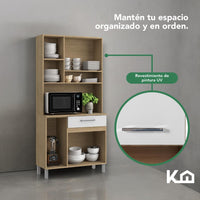 Thumbnail for Mueble Rack Cocina Multiuso Alacena 6 Repisas Madera Estante