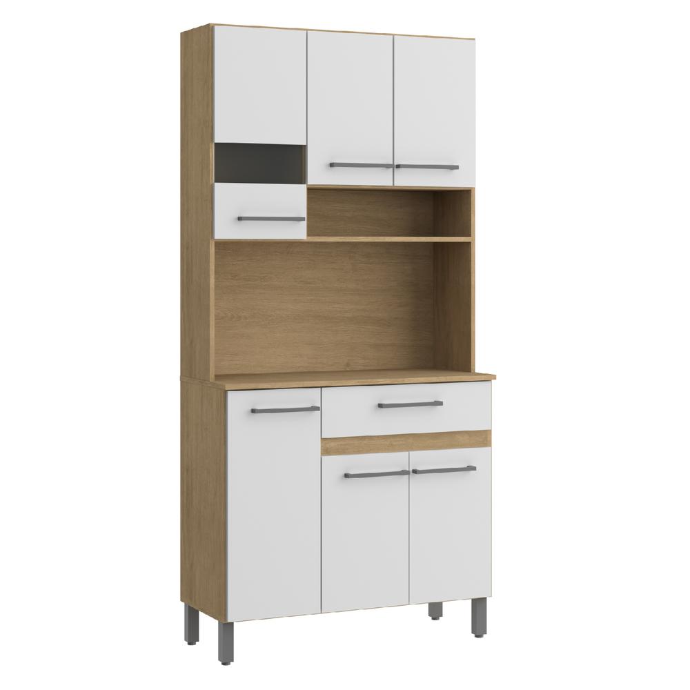 Mueble Rack Cocina Multiuso Alacena 6 Repisas Madera Estante