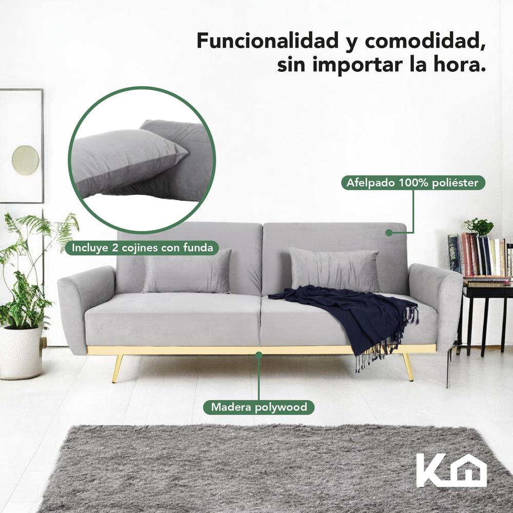 Sofá Cama Silla Sillón Plegable Sala Moderna Velvet + Cojín