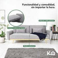 Thumbnail for Sofá Cama Silla Sillón Plegable Sala Moderna Velvet + Cojín