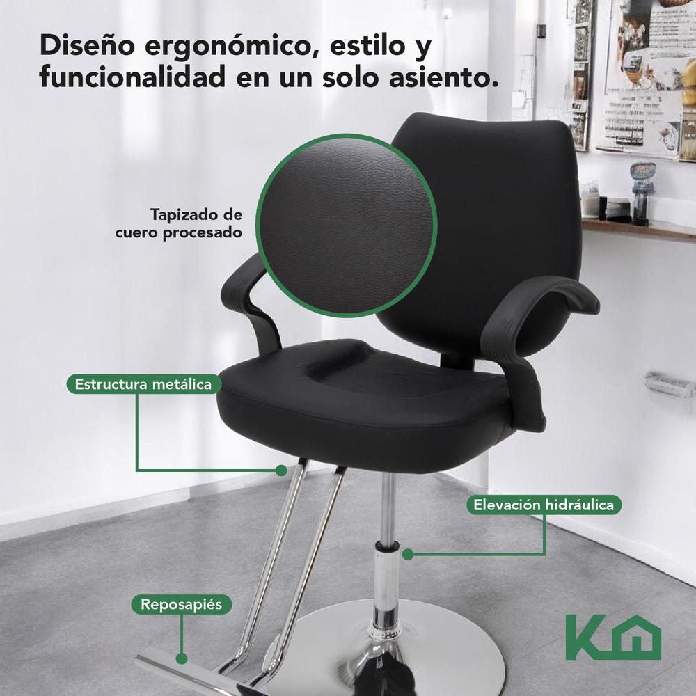 Silla Sillón Barbero Hidráulico Reposapiés Estética Peluquer