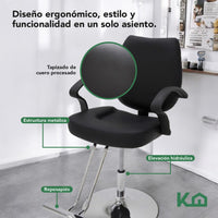 Thumbnail for Silla Sillón Barbero Hidráulico Reposapiés Estética Peluquer