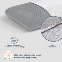 Thumbnail for Set 3Pzas Colchón Queen Size Memory Foam + Almohadas Carbón