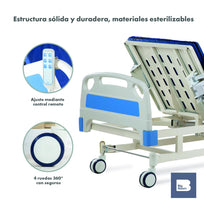 Cama Hospitalaria Eléctrica con Colchón 2 Funciones Lujo