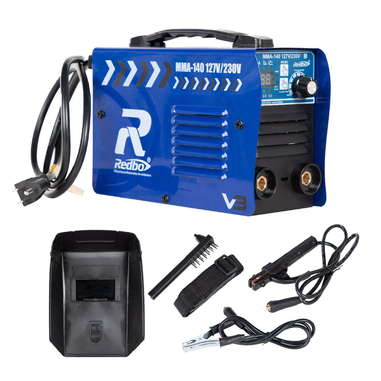 Soldadora Inversora MMA-140 127/230 Portatil Azul Inverter