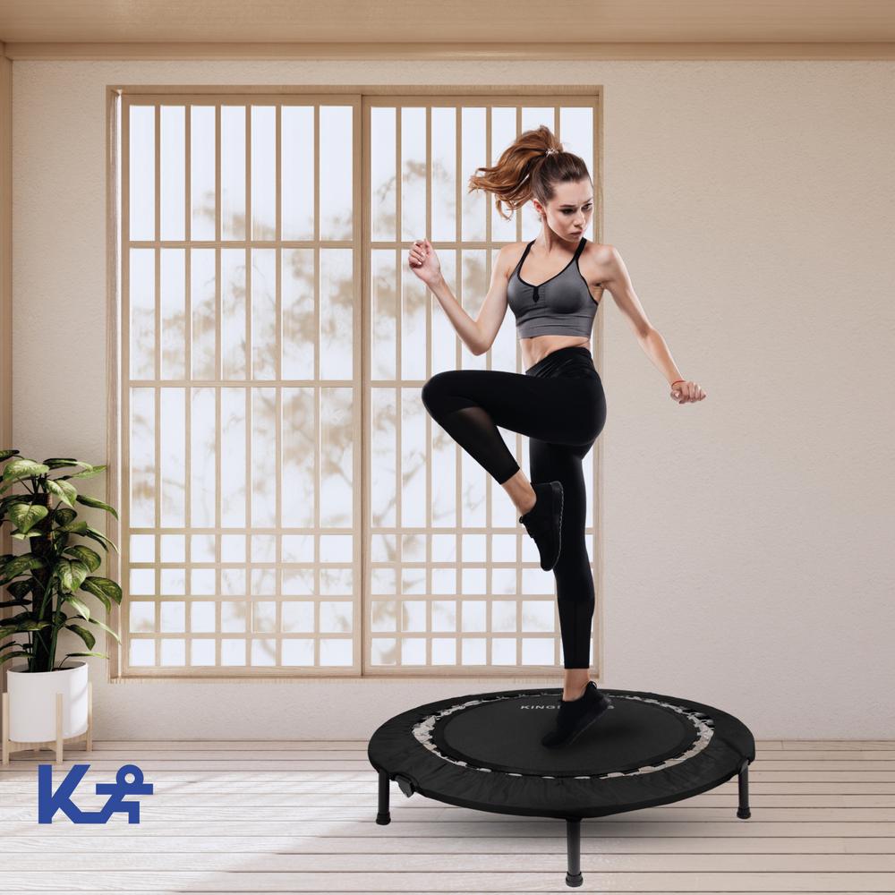 Trampolín 36” Plegable en 4 Cap. 100 Kg C/28 Resortes Color Negro