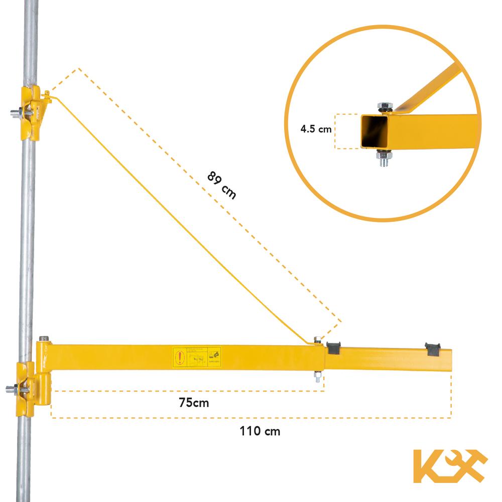 Soporte para Polipasto Con Giro 180 Grados Capacidad 300-600 Kg Largo 110 cm HST-250-1100 Kingsman