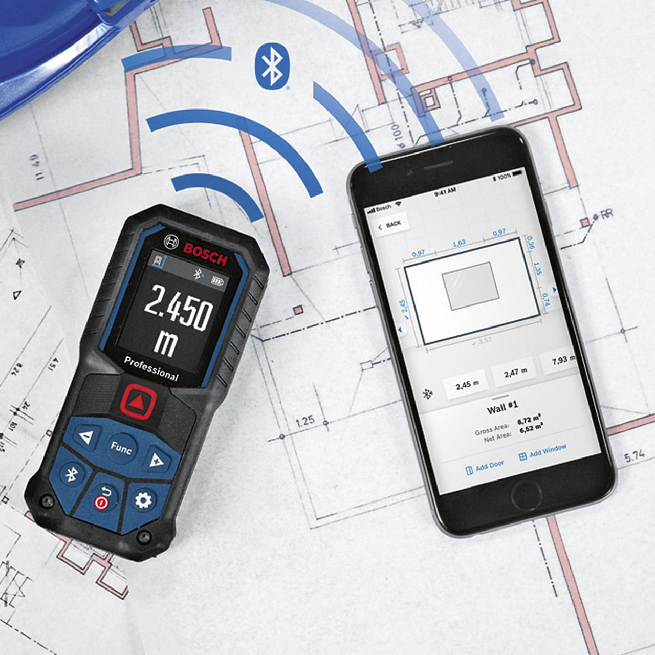 Medidor Láser Bosch Bluetooth Alcance 50 Metros Con estuche