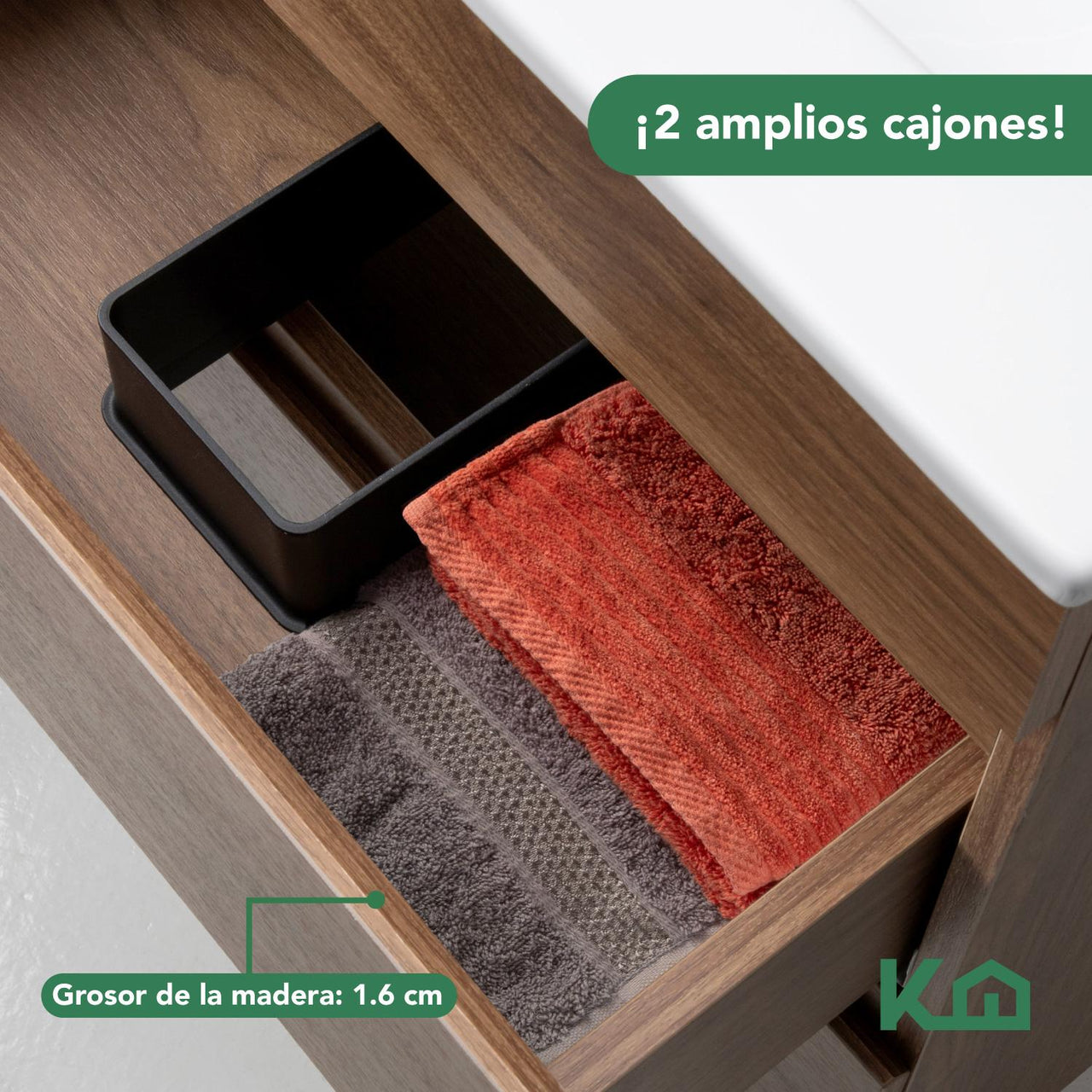 Mueble Gabinete Para Baño Lavamanos Lavabo 2 Cajones Estante