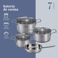 Thumbnail for Batería de Cocina Acero Inoxidable 7 Piezas ColorHome