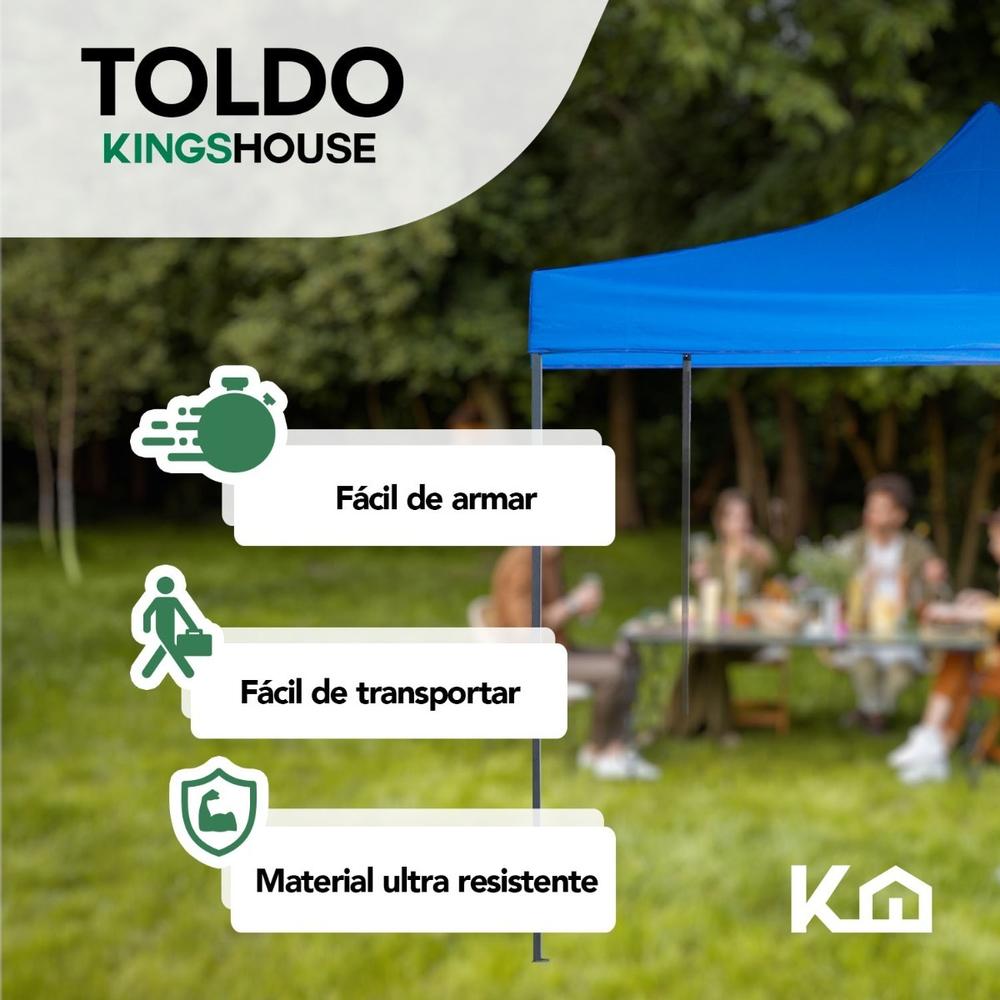 Toldo Carpa Impermeable Plegable De Acero 3x6m Kingsman