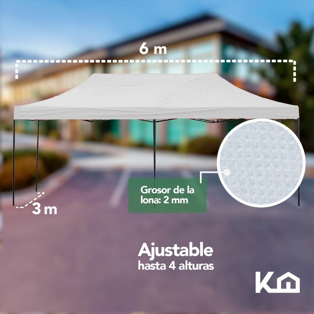 Toldo Carpa Impermeable Plegable De Acero 3x6m Kingsman