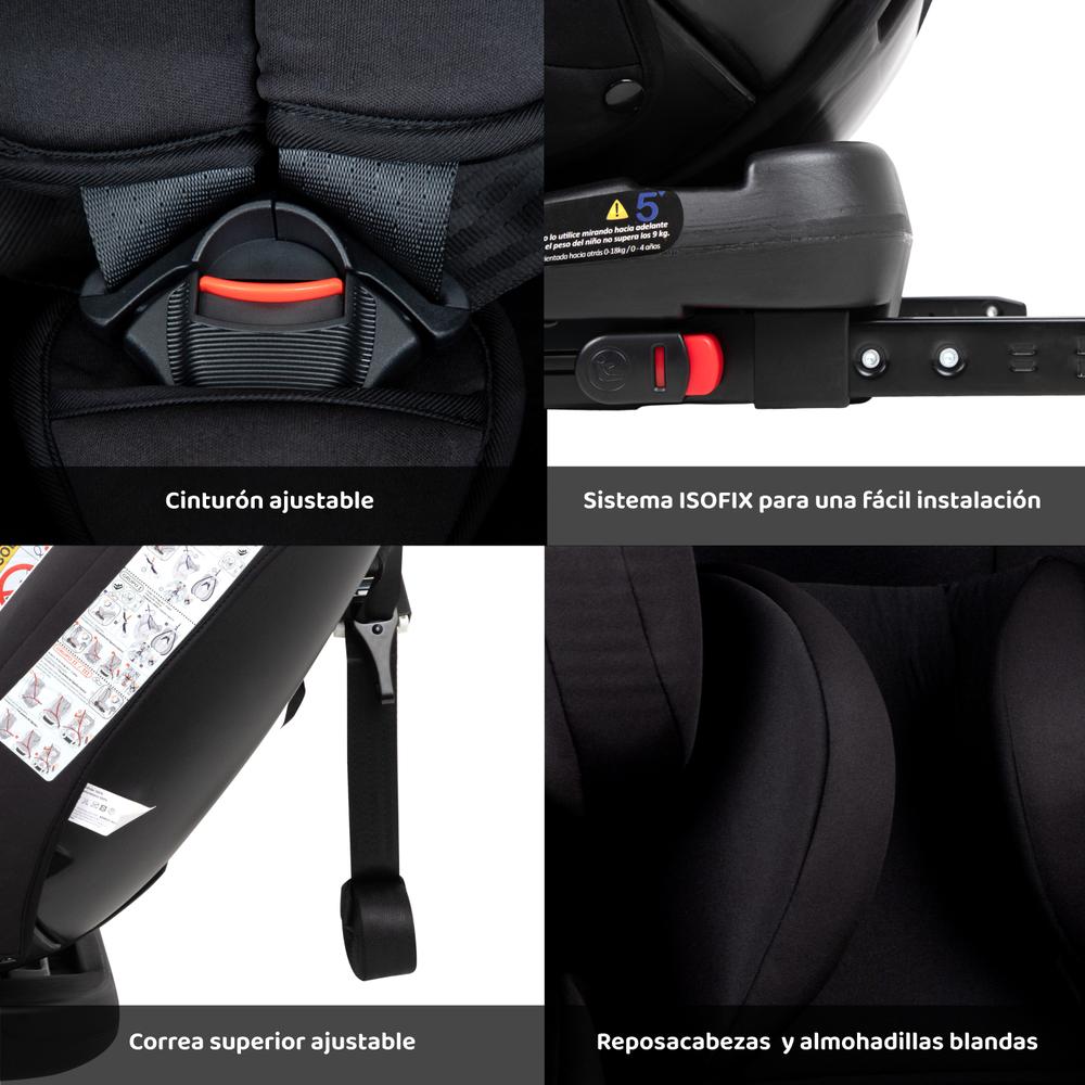 Autoasiento 360 Para Carro Con Sistema Seguridad Coche Bebes