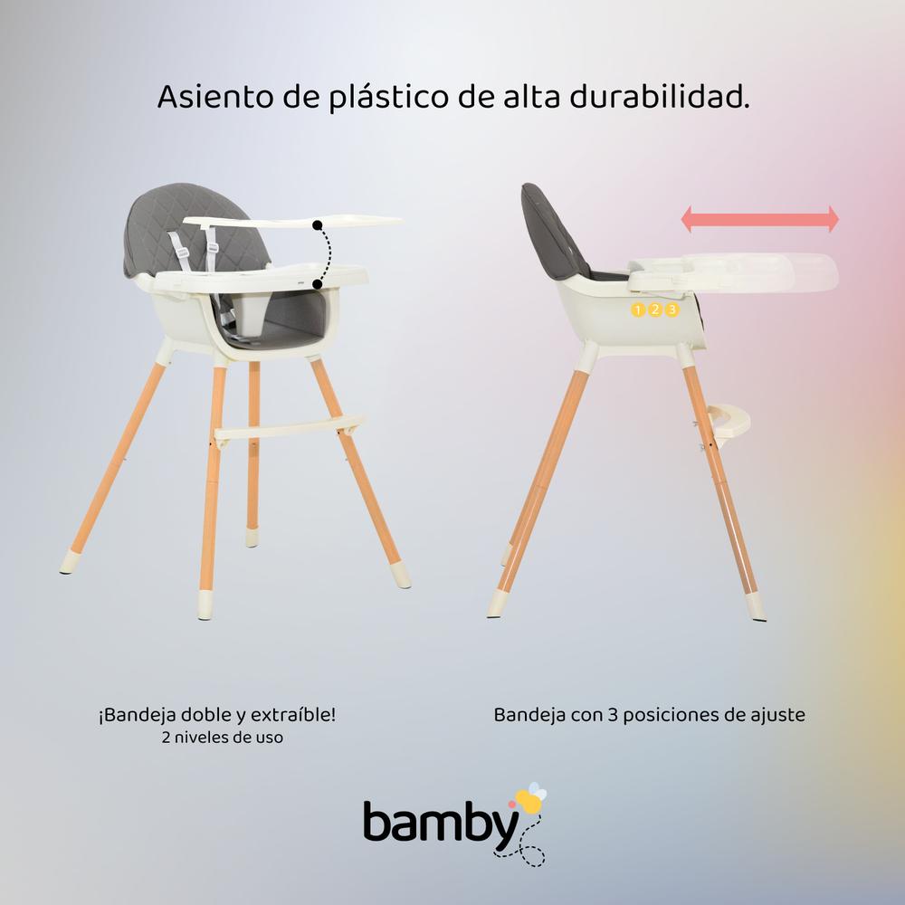 Silla Alta Bebe Para Comer Altura Ajustable Y Charola 4 En 1