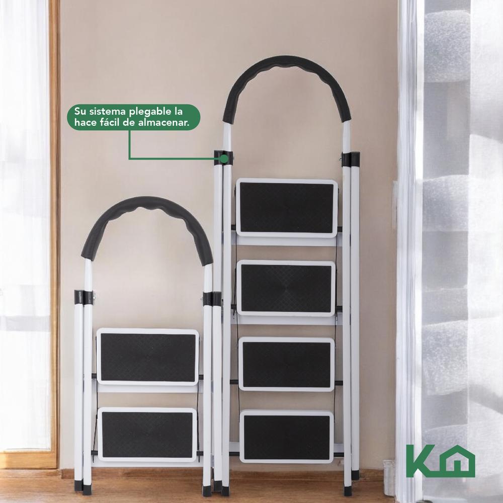 Kit Escaleras Plegables De Acero 2 y 4 Peldaños KingsHouse