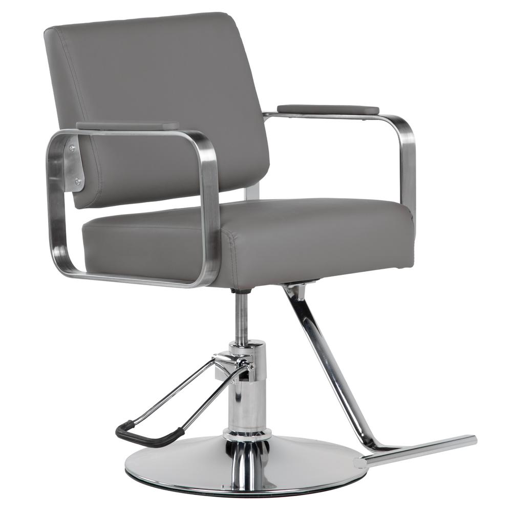 Sillon Barbero Estetica Hidraulico Ajustable Gris Barberia