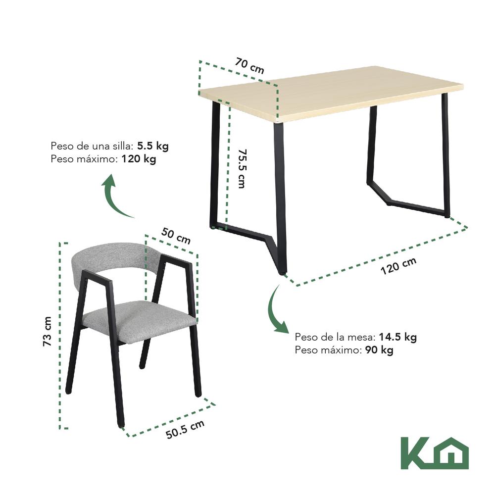 Sillas Juego De Comedor Con Mesa Cocina Cafeteria 4 Personas