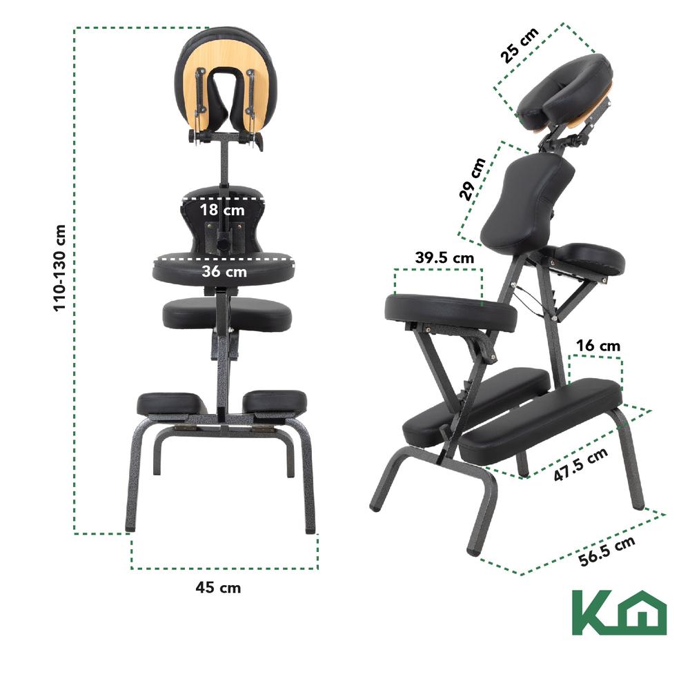 Silla Masaje Portatil Vinil Shiatsu Confort Premium Tattoo