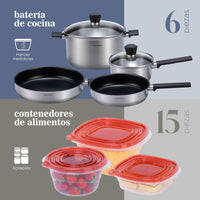 Thumbnail for Bateria de Cocina Tricapa Set Contenedores Hermeticos 21pzas