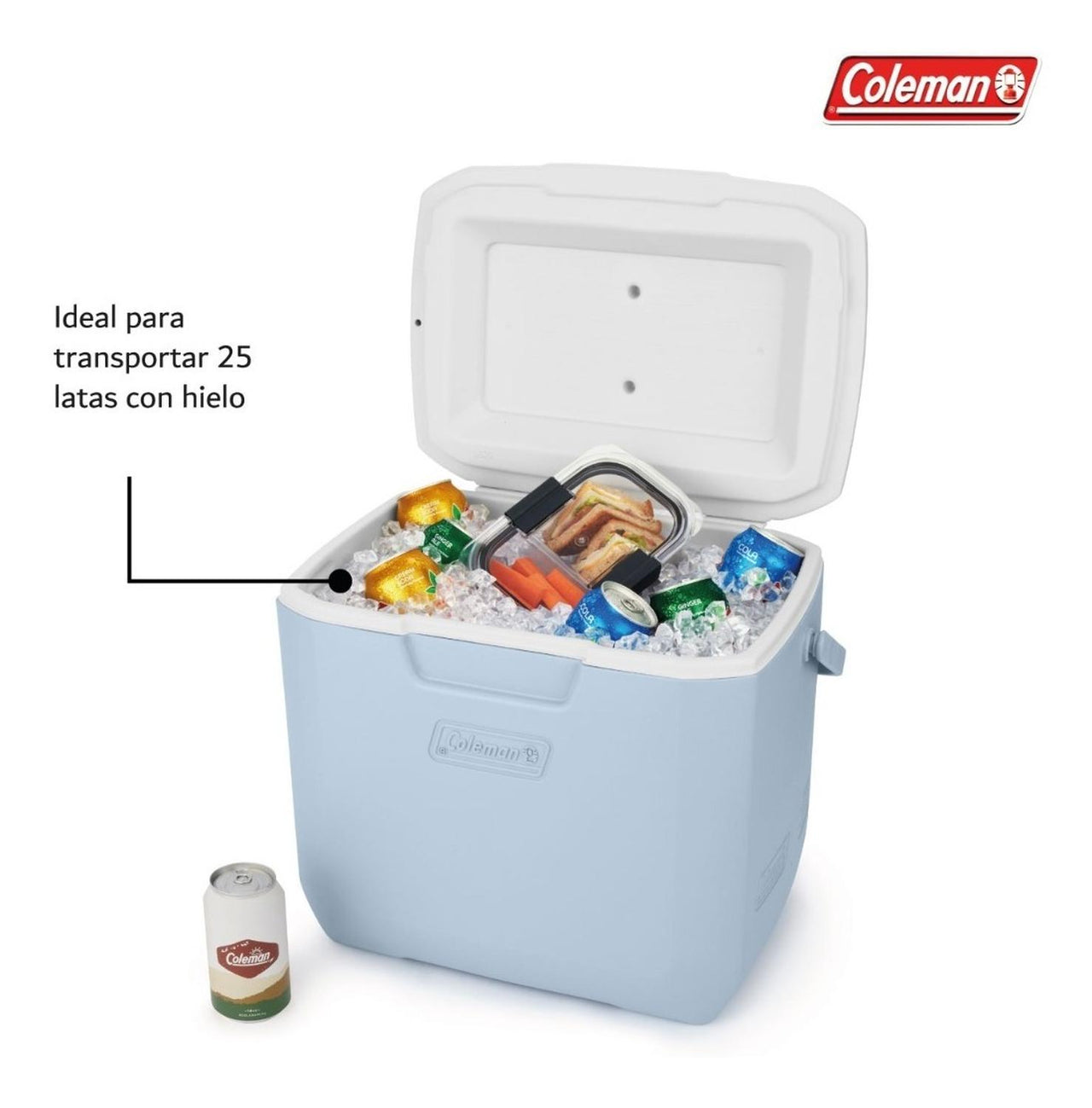 Hielera Coleman 30qt 28 Litros Para 25 Latas Tapa Portavasos