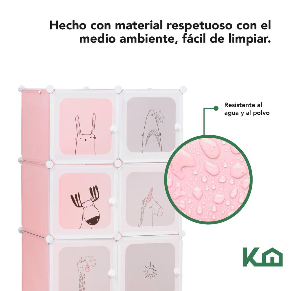 Armario De Plastico Closet Organizador Niños Portatil Cubos