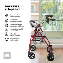 Andadera Adulto Ortopédica Con Asiento Silla Todo Terreno