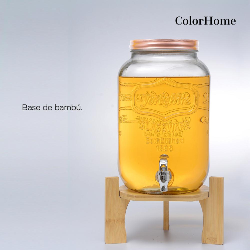 Dispensadores Bebidas 4 y 8 Litros Mason Jar Vitrolero Bambu