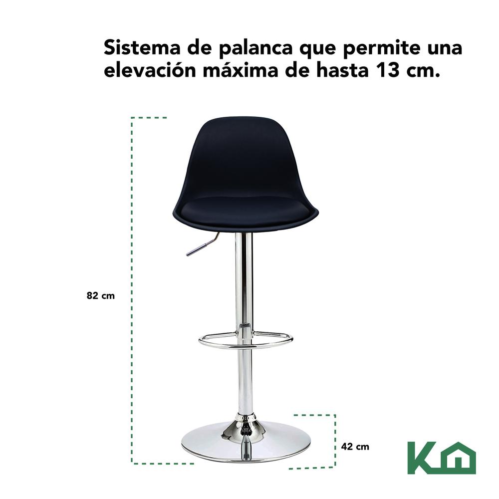 Banco Silla De Comedor Giratorio Respaldo Set 2pzs Cafeteria