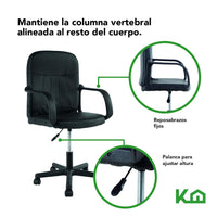 Thumbnail for Silla de Escritorio Ejecutiva Ergonomica Ajustable Negro