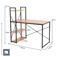 Thumbnail for Escritorio Con 3 Repisas Madera Estructura Metal Minimalista