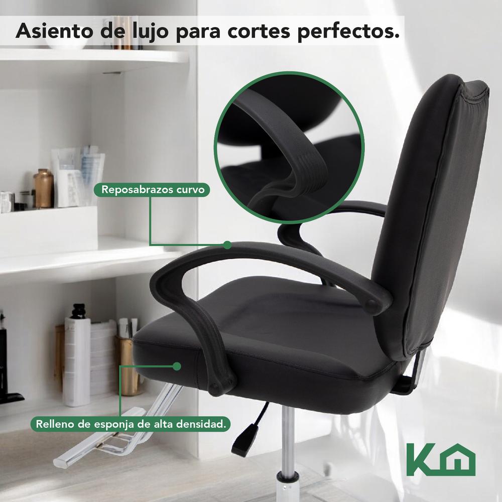 Silla Sillón Barbero Hidráulico Reposapiés Estética Peluquer