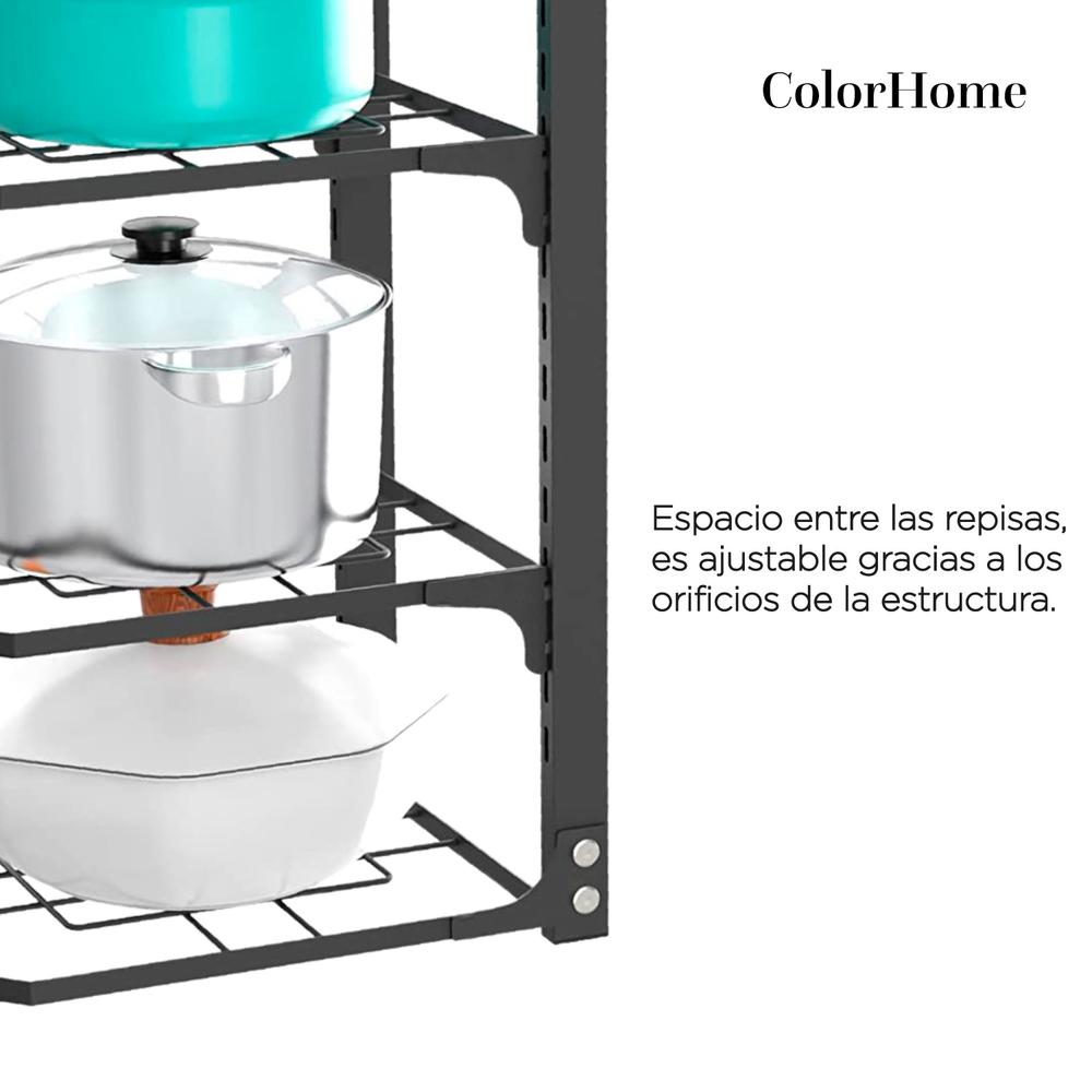 Estante Organizador Para Ollas y Sartenes Cocina 4 Repisas