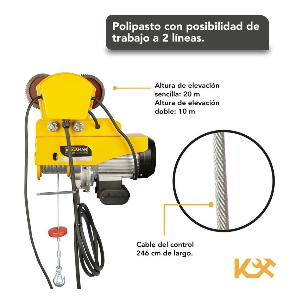 Polipasto Electrico 20m De Cable Y Trole 300 A 600 Kg 110v