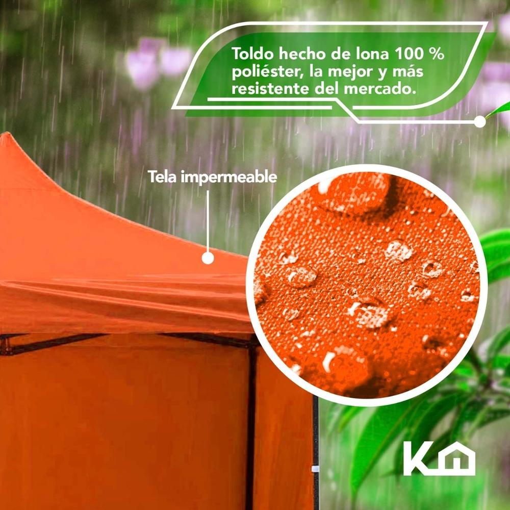 Toldo Carpa Con Pared Impermeable Plegable Acero 3x3 M